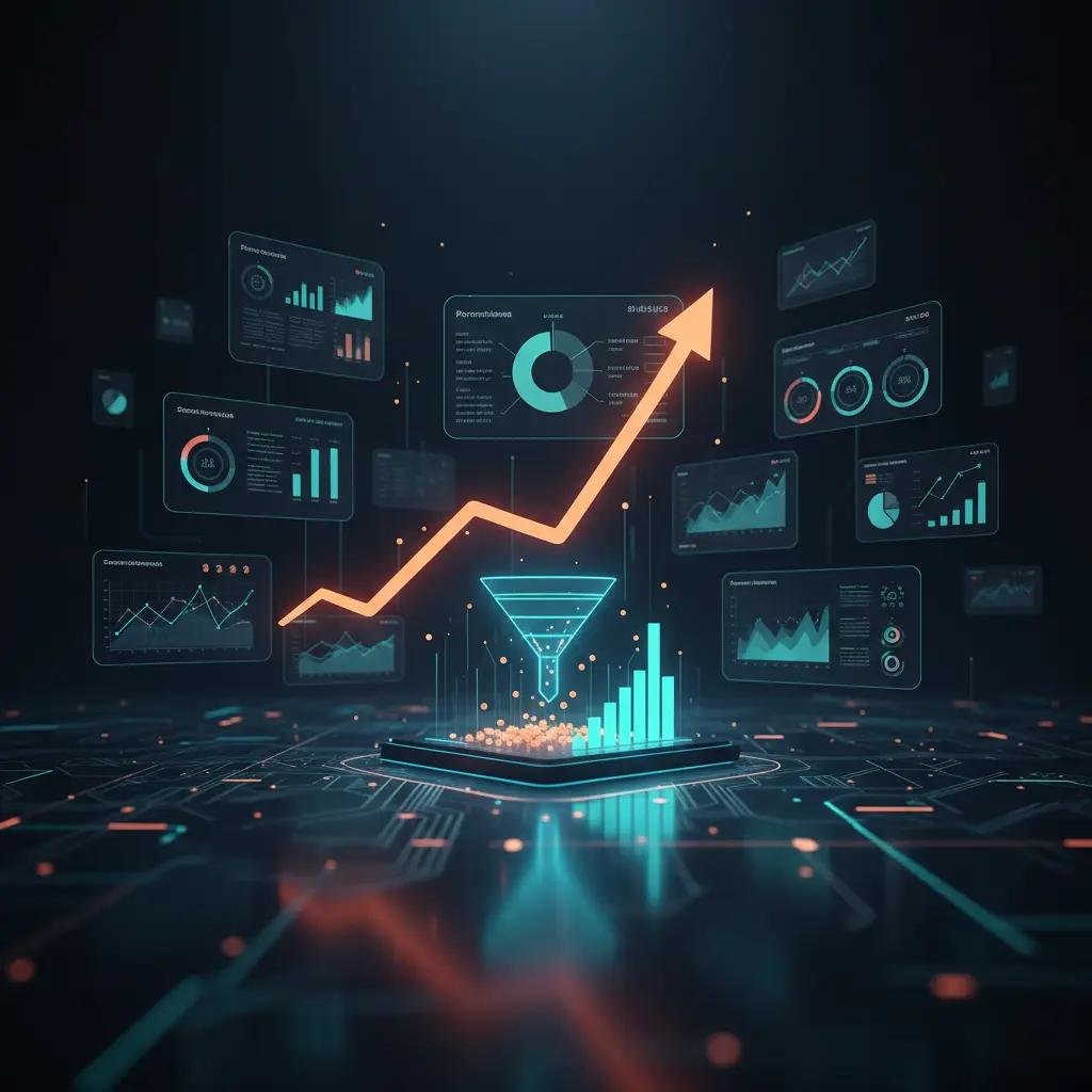 Data-driven paid advertising dashboard illustrating growth and performance