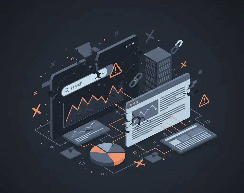Common SEO challenges including low search visibility, weak organic traffic, and unoptimized website structure