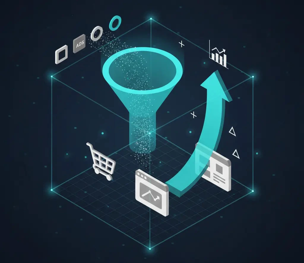 ecommerce conversion funnel showing ad-to-cart and scalable performance